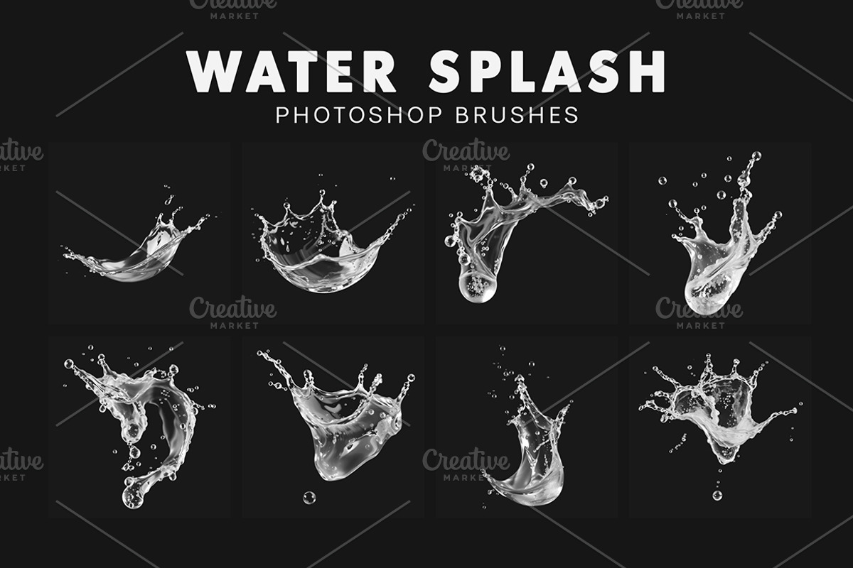 20 Water Splash Photoshop Brushes, a Brush Add-On by AB-TheDesigner (Photo 2 of 4)