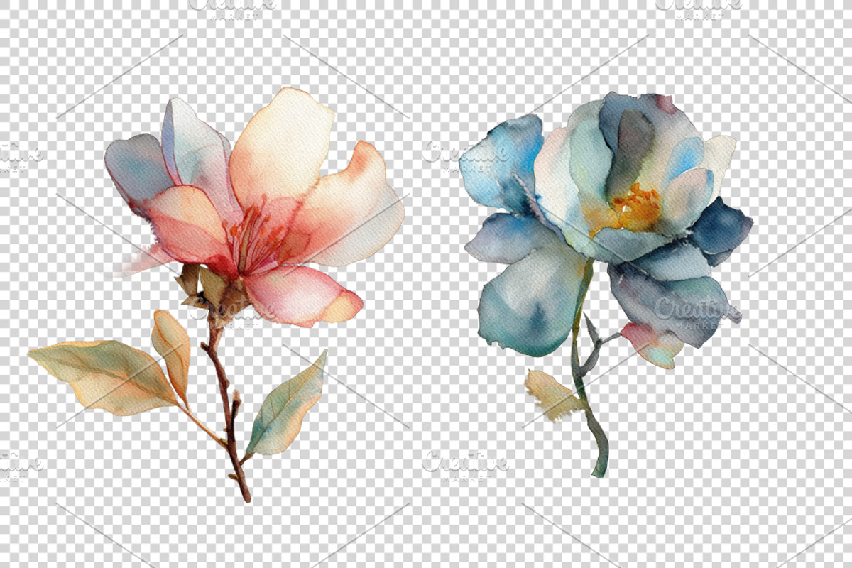 Watercolor Flowers, a Decorative Illustration by BazziBa♥ (Photo 3 of 9)