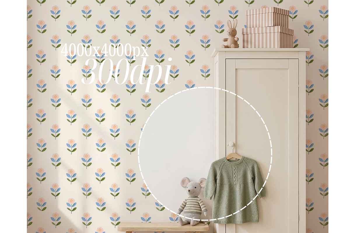 PSD Nursery Wallpaper Mockup, a Mockup by First Impression Mockups (Photo 4 of 4)