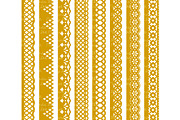 Mustard Lace Vector Clipart Borders, an Illustration by Amanda Ilkov (Thumbnail 4 of 5)