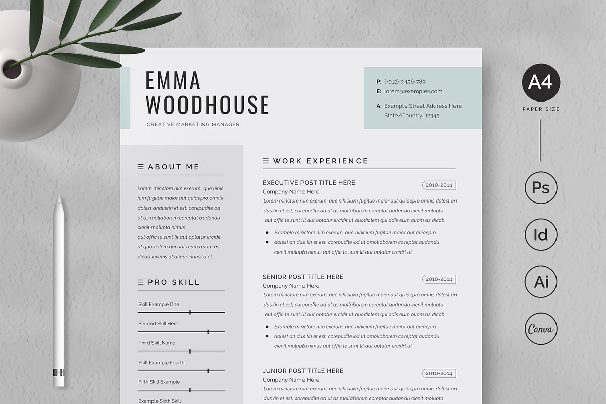 Resume Template / CV, a Resume Template by UpSolution (Photo 1 of 4)