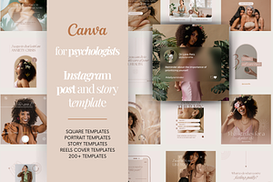 Canva bundle for Psychologists, a Social Media Template by loreismachado