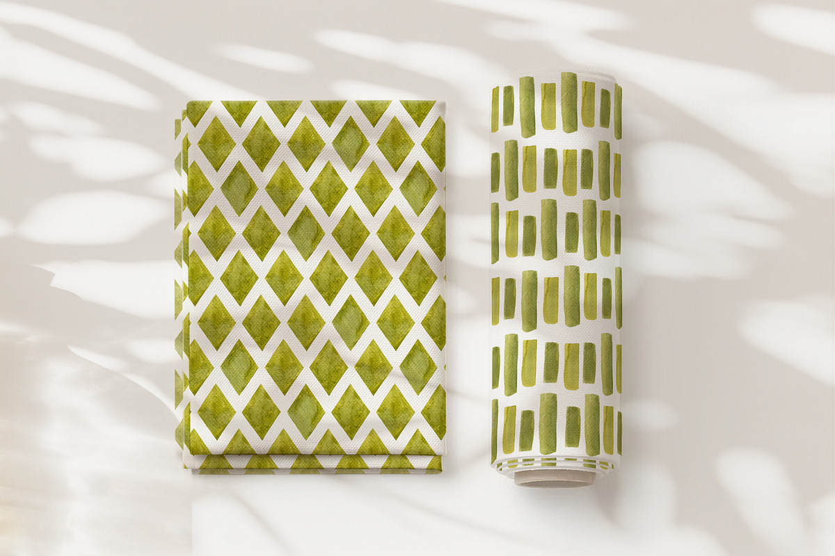 Olive abstract patterns watercolor, a Texture Illustration by YarovaArt (Photo 15 of 21)