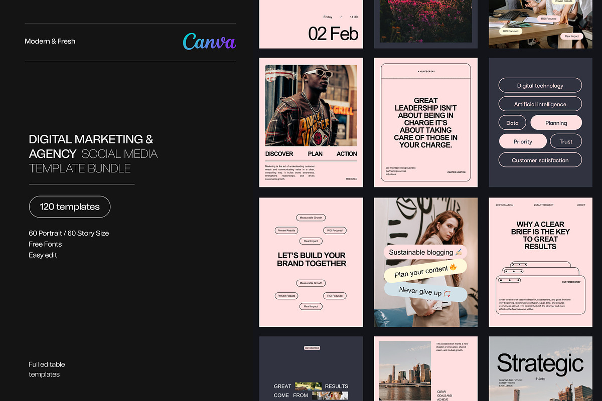 Marketing Agency Instagram Template, a Social Media Template by Wolf Theory Studio (Photo 2 of 10)