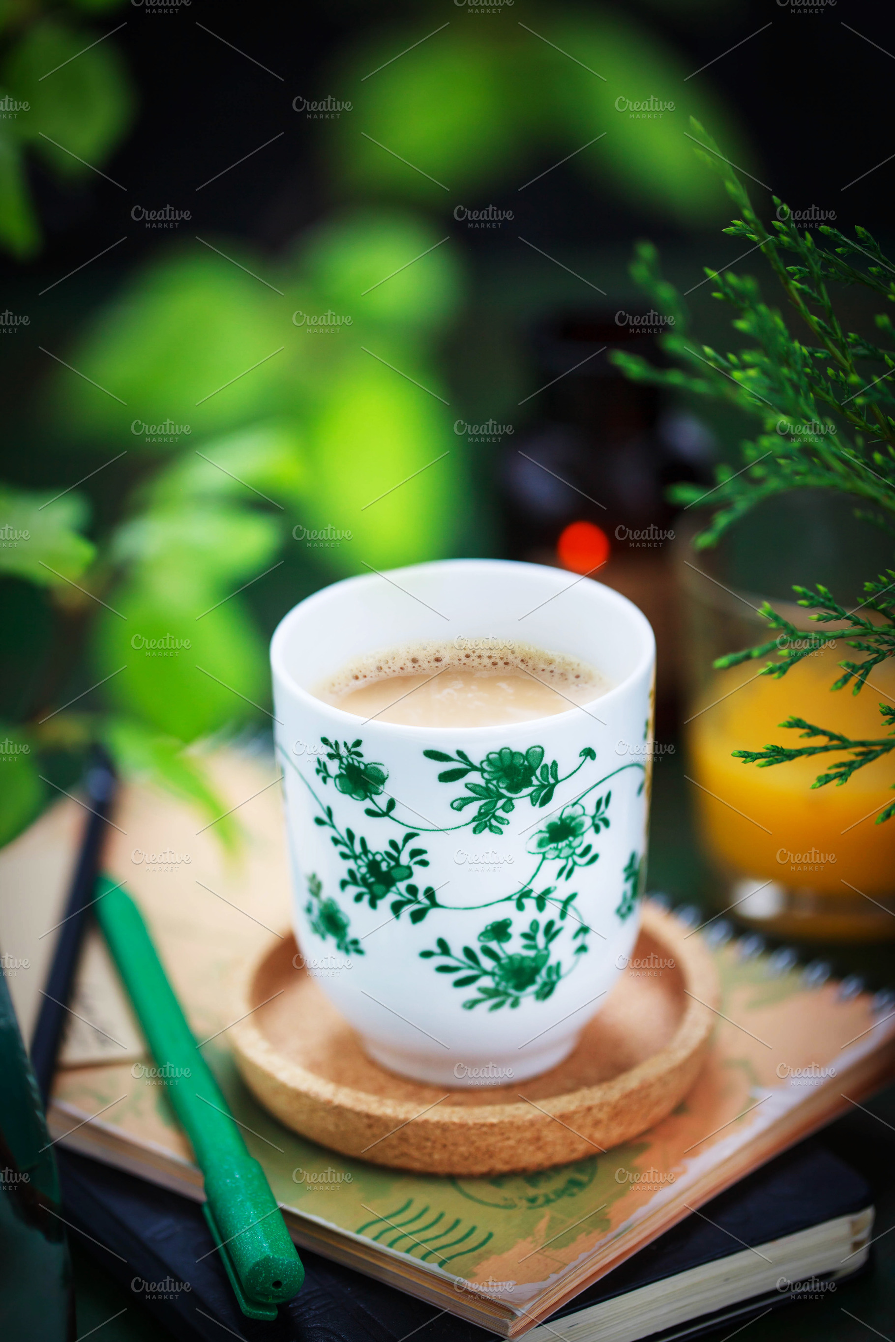 Cup of coffee on spring background, a Food & Drink Photo by Kate S