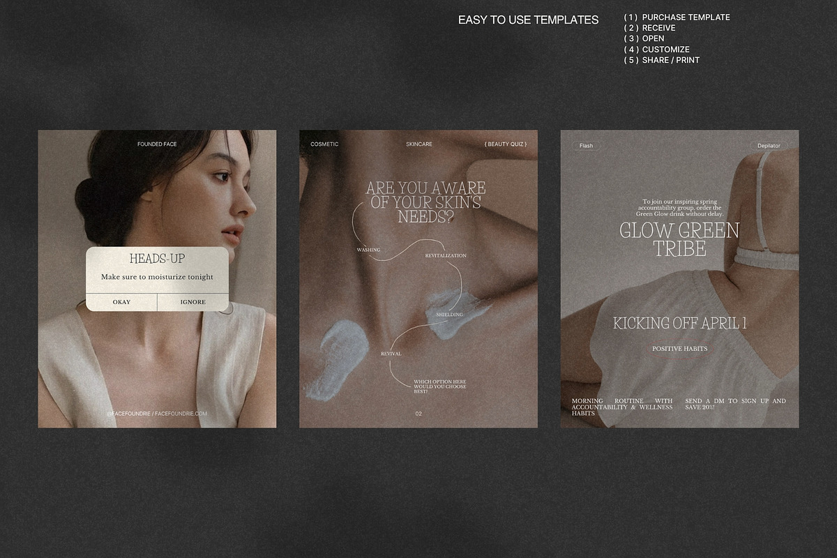 Elegant Skincare Post Templates preview 3