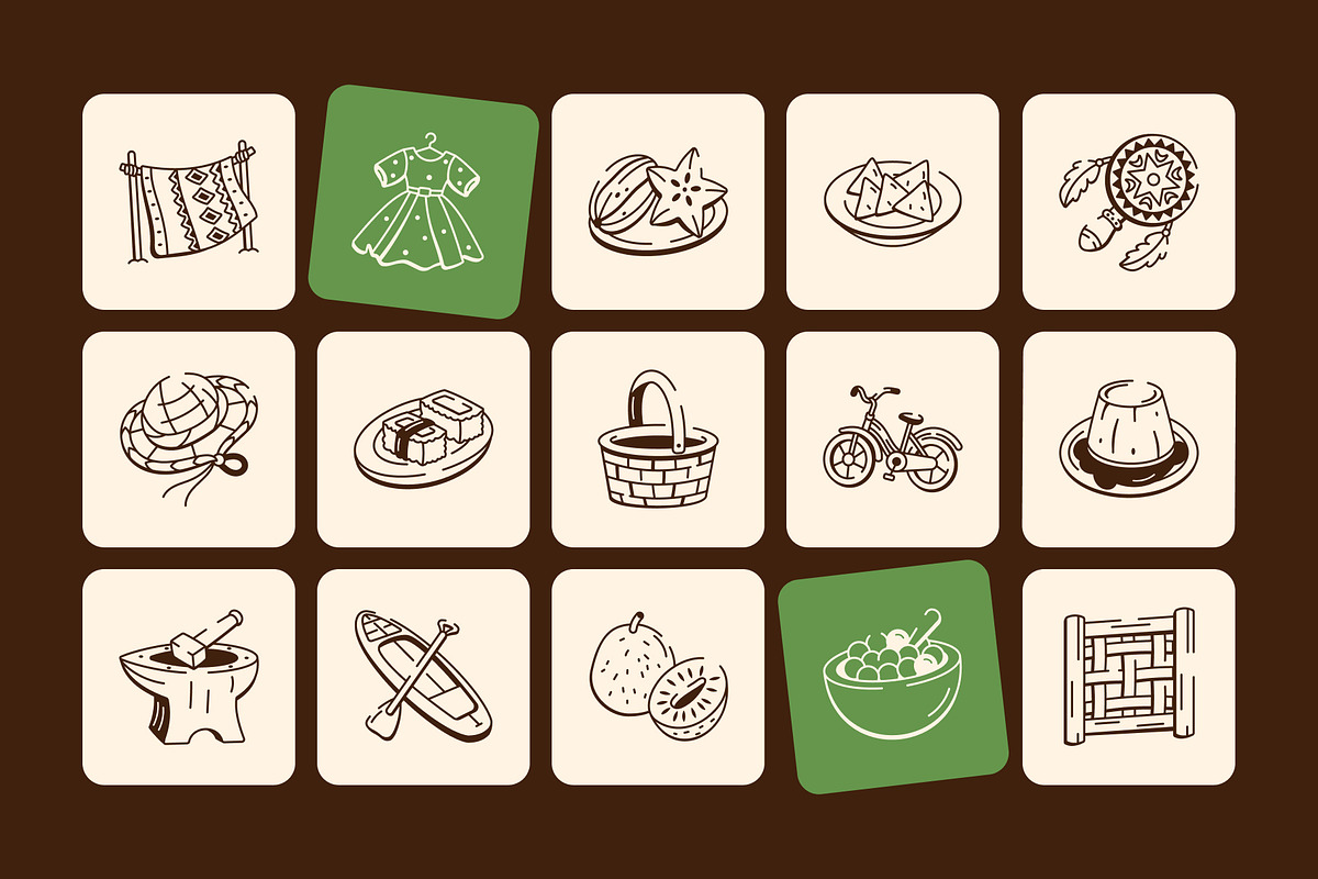 Hawaii Doodle Icon Set, an Outline Icon by Vectors Market (Photo 5 of 8)