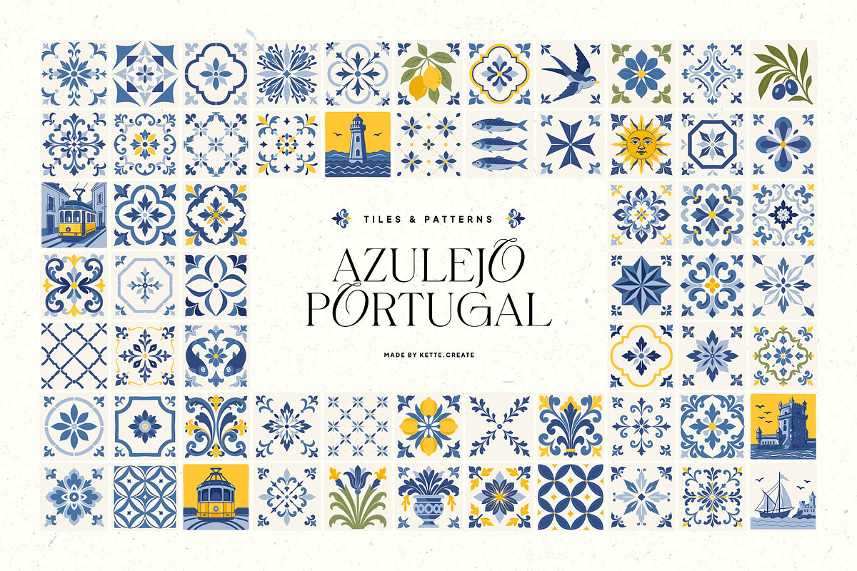 Azulejo Portugal | Tiles & Patterns, an Object Graphic by KetteCreate (Photo 1 of 16)
