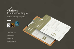 Heirloom Fashion Boutique Letterhead, a Stationery Template by VUNIRA