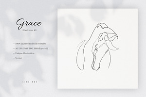 Grace 8. Line Art Illustration