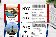 Editable Boarding Pass Template, a Card Template by YasdeyDesigns (Thumbnail 1 of 8)