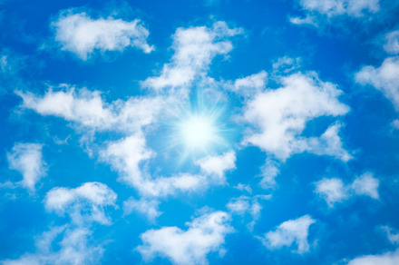 Blue sky, sun and clouds, a Nature Photo by Vapi