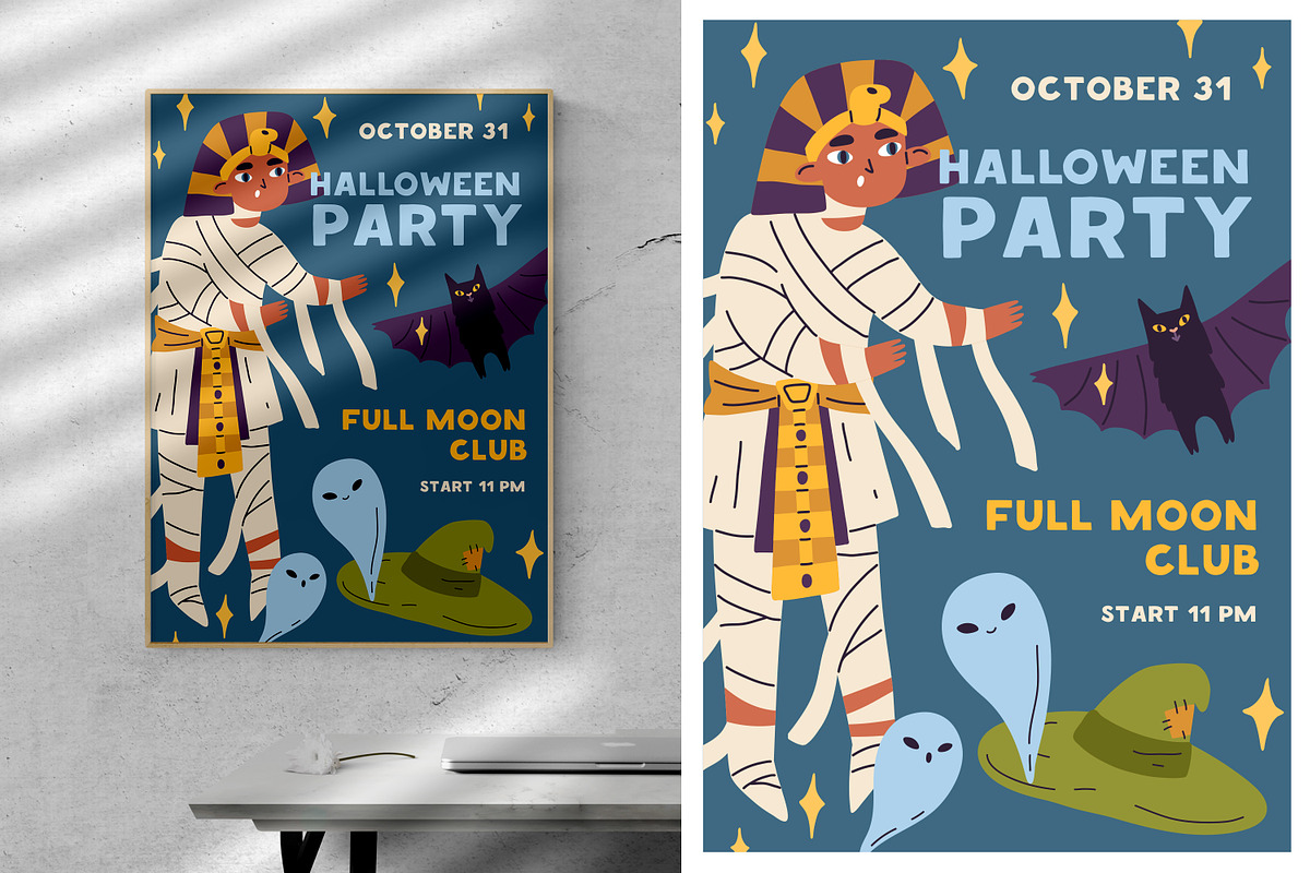 Halloween party poster designs set, a Seasonal Illustration by Good Studio (Photo 4 of 4)