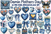 Demin Mothers Day Clipart, an Illustration by Sublimation Artist (Thumbnail 1 of 6)