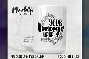 15oz White Mug Mockup