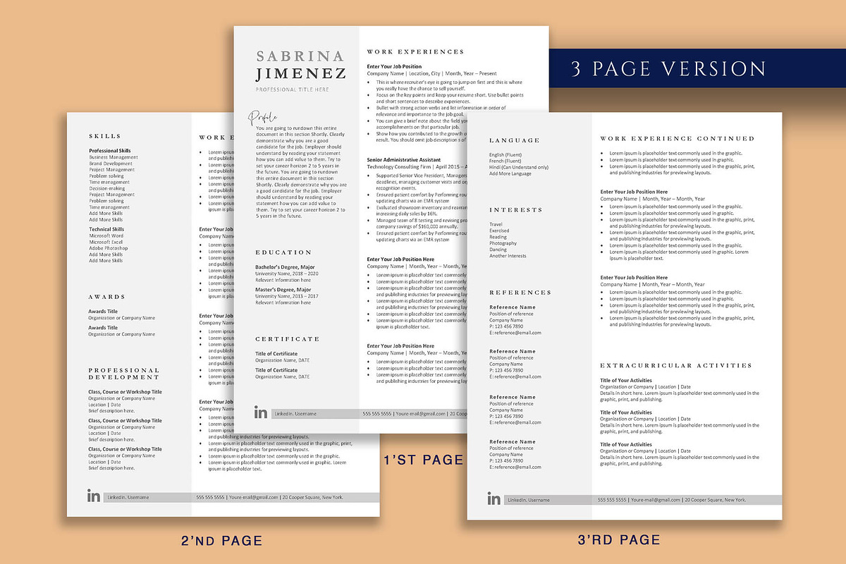 Professional Resume Template Pack, a Resume Template by VictoriousVita (Photo 4 of 8)