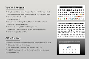 COMBO 2 RESUME CV TEMPLATES 25 & 21