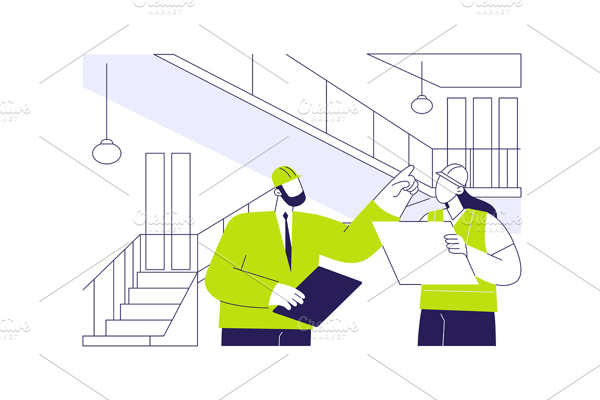 Commercial construction walk-through, a Finance Illustration by Visual Generation