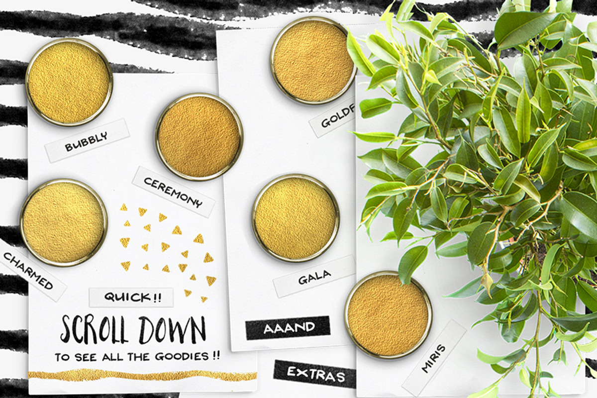 80 Gold Foil Styles + EXTRAS!, a Layer Style Add-On by Pink Coffie (Photo 2 of 5)