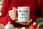 Holiday Mug Mockup 11oz Winter Scene, a Cups & Container Mockup by animatizmagix (Thumbnail 4 of 4)