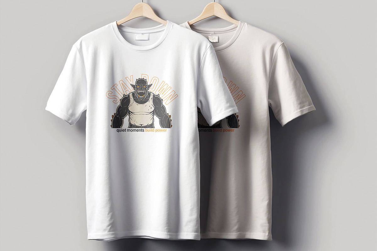 Stay Down T Shirt Design Layout, a Stationery Template by MightyDesign (Photo 1 of 6)