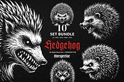 10 Bundle Dark Art Hedgehog thorns, an Illustration by Morspective (Thumbnail 1 of 7)
