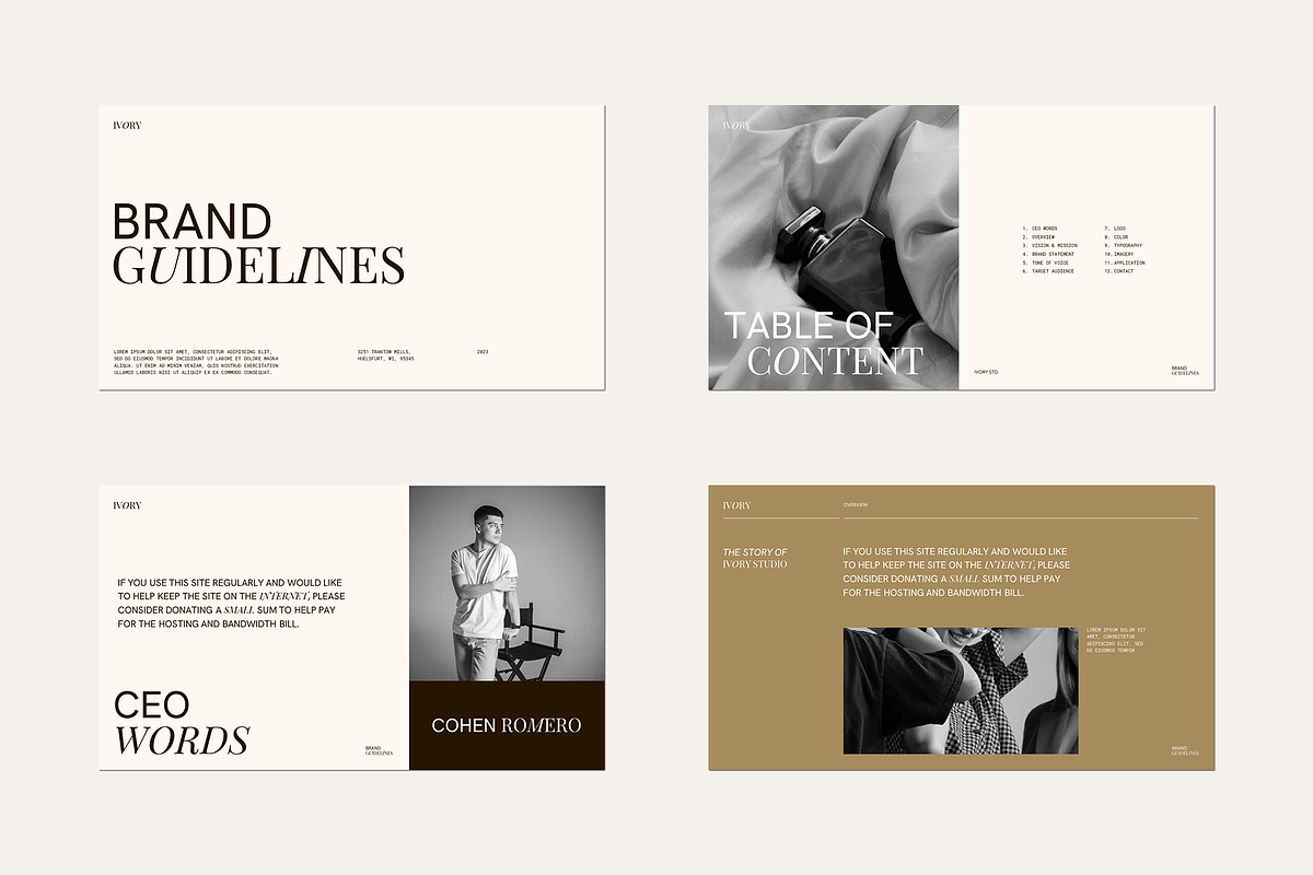 Ivory Brand Guidelines - PowerPoint, a Presentation Template by Sixtemp (Photo 4 of 7)