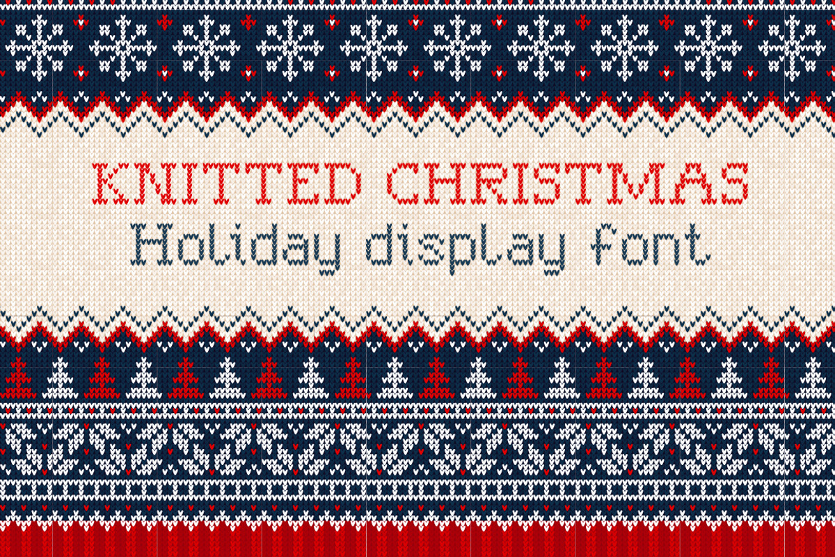 Knitted Christmas Font, a Serif Font by VasilkovS (Photo 1 of 6)
