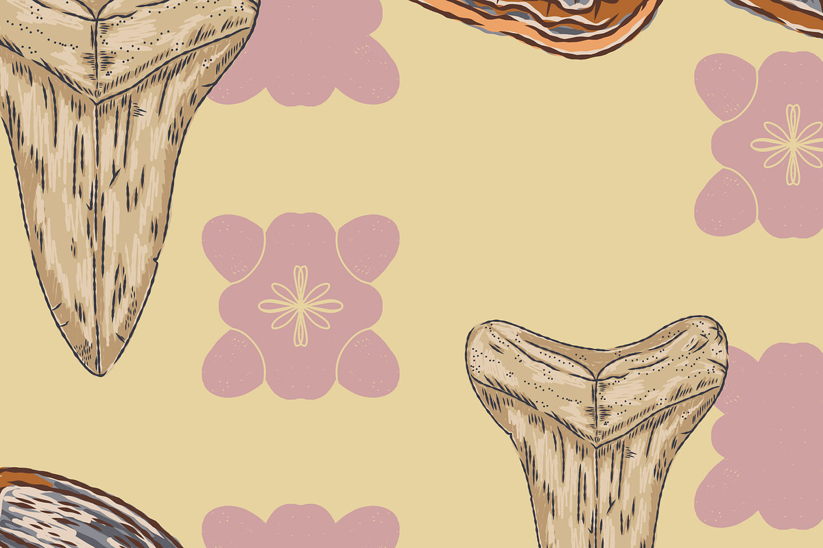 Hawk Moth, Cotton and Shark Tooth, a Pattern Graphic by NayaChu (Photo 7 of 10)