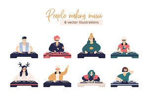 People make music. DJ set, a Person Illustration by Good Studio