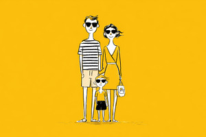 Family poses in sunny day scene, a Photo by Beautiful things