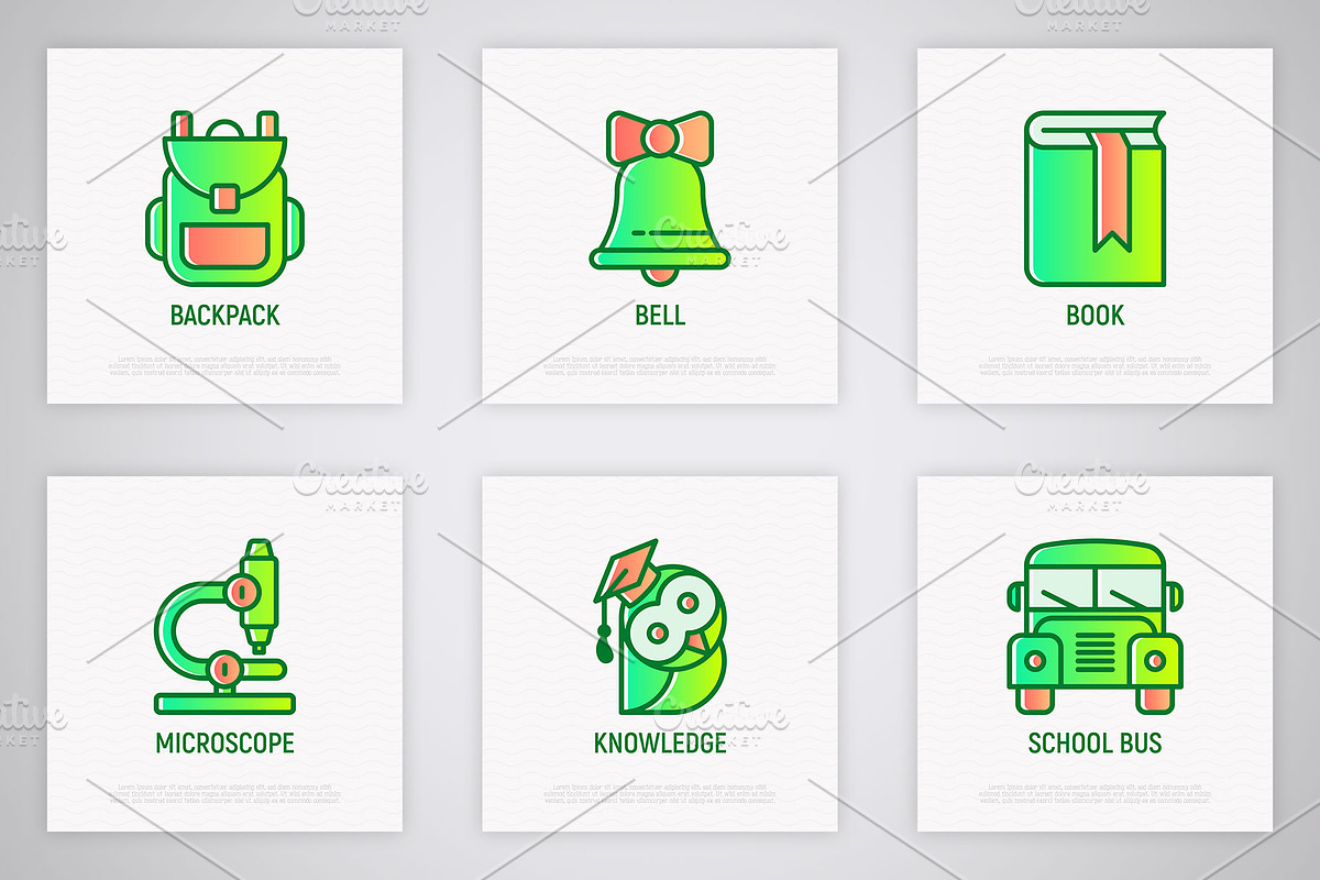 Back To School | 16 Thin Line Icons, an Outline Icon by Alex Blogoodf (Photo 4 of 7)