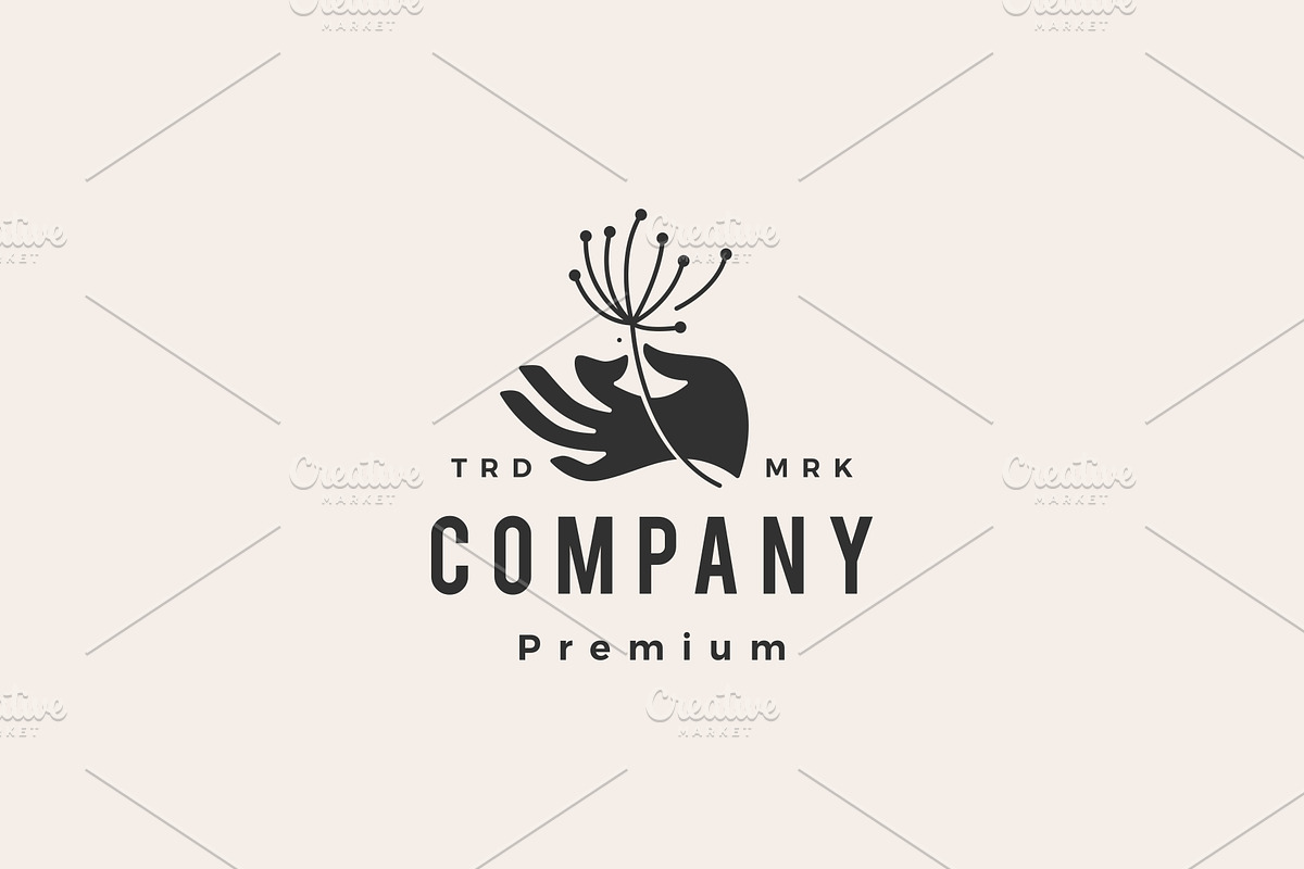 hand hold dandelion hipster vintage, a Branding & Logo Template by VASTARD STUDIO