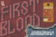 FIRSTBLOOD, a Blackletter Font by GOLDLAKE GRAPHIC (Thumbnail 1 of 5)