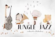 JUNGLE JAZZ watercolour set, an Animal Illustration by erasovas (Thumbnail 1 of 11)