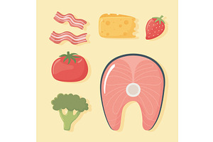 food fresh ingredients, a Food Illustration by studiogstock