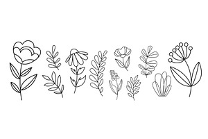 Flower line vector illustration, an Object Illustration by Zaie