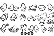 Cute Baby Chick Clipart Set, an Illustration by designvectx (Thumbnail 3 of 3)
