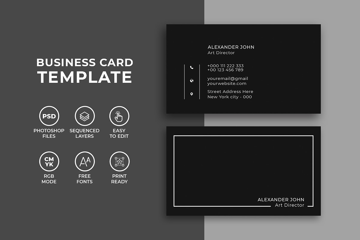 Simple Minimalist Business Card, a Business Card Template by Saman Osama (Photo 6 of 8)