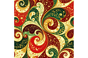 Christmas Swirl Seamless Repeat, a Decorative Illustration by Sharon Schwalbe (Thumbnail 2 of 2)