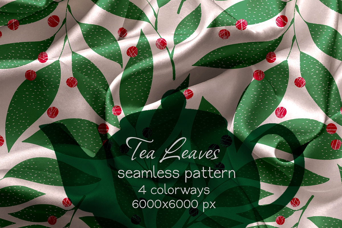 Tea Leaves Floral seamless pattern, a Pattern Graphic by Marta & Livonka (Photo 1 of 13)