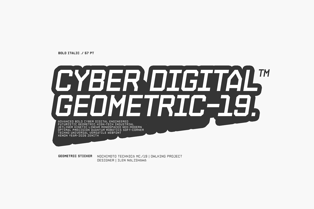 Nochimoto Technica MC19, a Sans Serif Font by OWL KING (Photo 8 of 9)