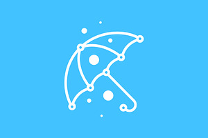 raining umbrella technology logo, a Branding & Logo Template by devastd