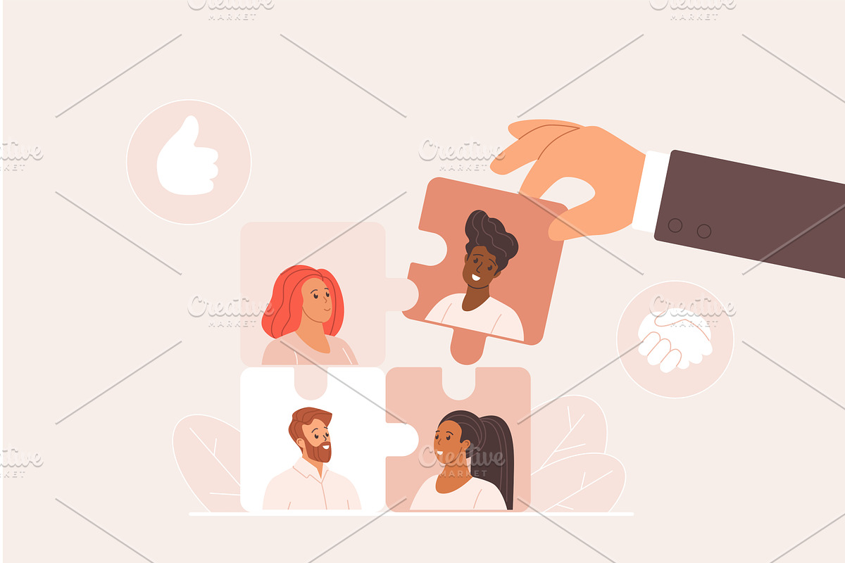 Teamwork collaboration diverse, a Person Illustration by Lemberg Vector