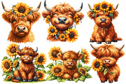 Highland Cow with Sunflowers, an Illustration by Designworld (Thumbnail 7 of 7)