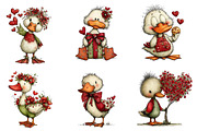 Whimsical Valentines Duck Clipart, an Illustration by Dream Creation (Thumbnail 6 of 7)