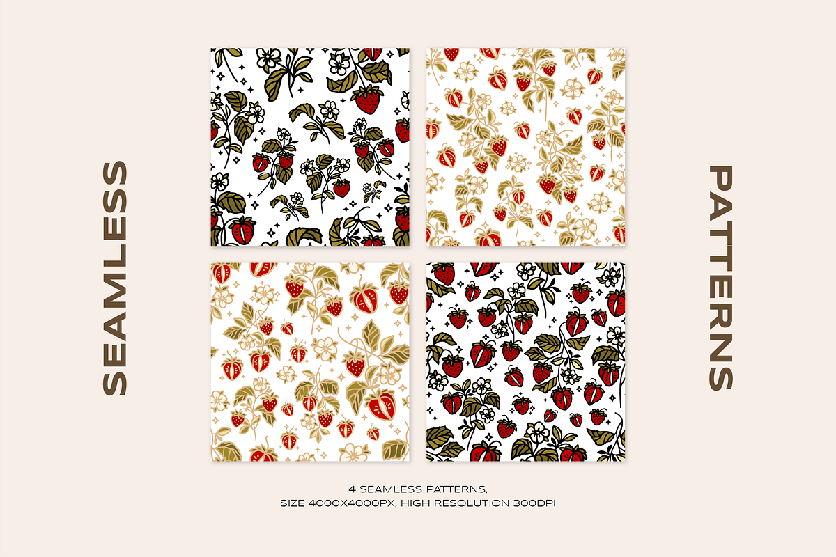 Vintage Strawberry & Floral Logo, an Object Graphic by Artflorara (Photo 12 of 13)