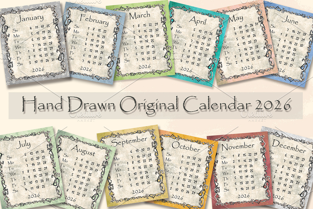 Original Calendar 2026, a Design Template by Arevka (Photo 1 of 2)
