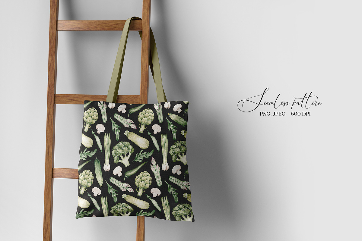Green Vegetables seamless pattern, a Pattern Graphic by SirenaArt (Photo 8 of 11)