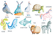 Watercolor Alphabet poster, cards, an Education Illustration by My watercolor shop (Thumbnail 8 of 13)
